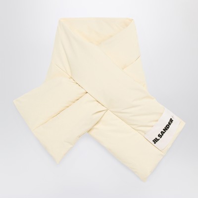 Beige padded scarf with logo