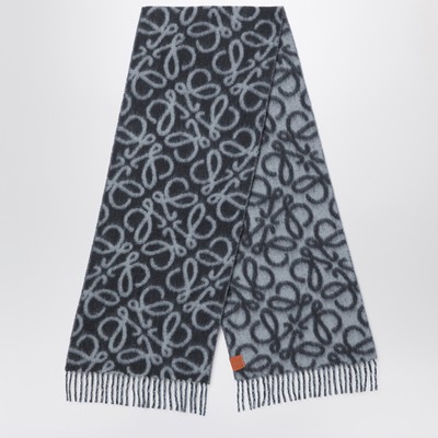 Black/grey anagram scarf in wool blend