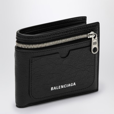 Black leather Superbusy bi-fold wallet