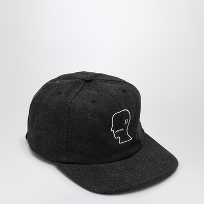 Black twill baseball cap