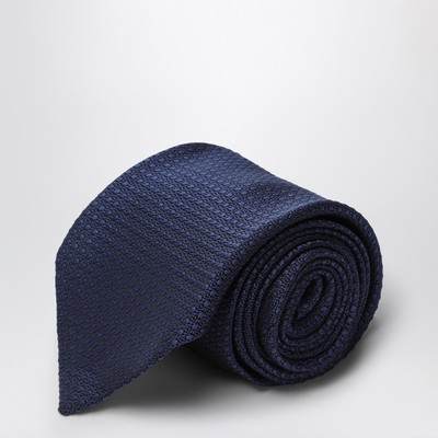 Blue silk polka dot tie