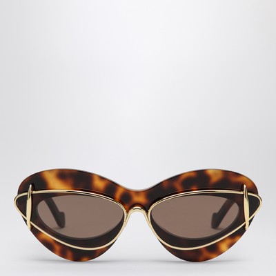 Cat-eye sunglasses in havana acetate and metal