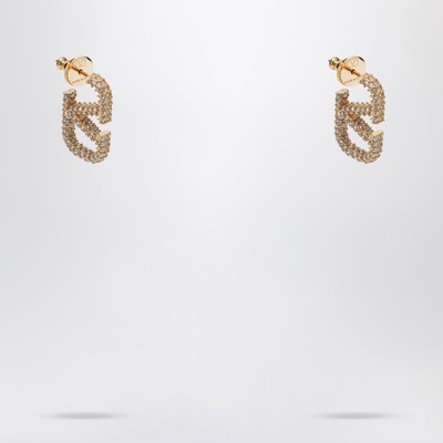 Vlogo earrings with gold crystals