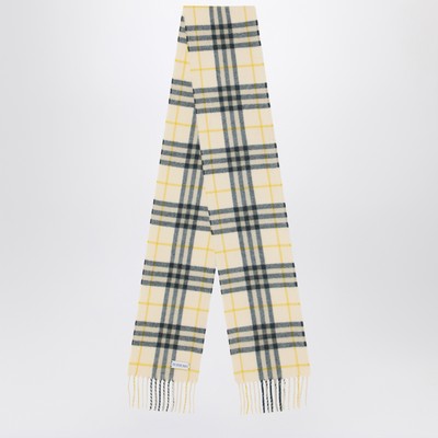 Yellow and green Check cashmere scarf